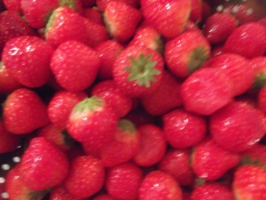 Strawberries from Barnes' fruit stall on the market.